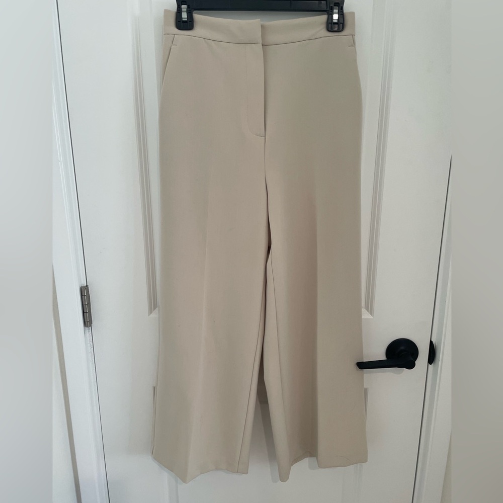 Zara Cream Wide-Leg Trousers